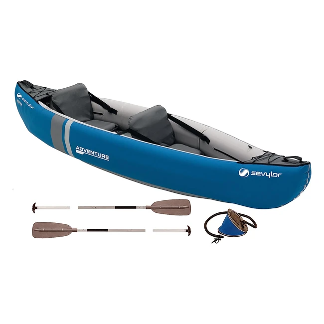 Sevylor Inflatable Canoe Adventure Kit - Robust 2 Person Folding Kayak