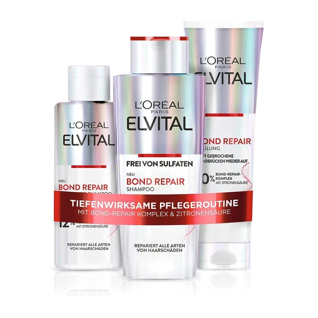 LOral Paris Elvital Haarreparatur-Routine mit Shampoo Conditioner und Presha