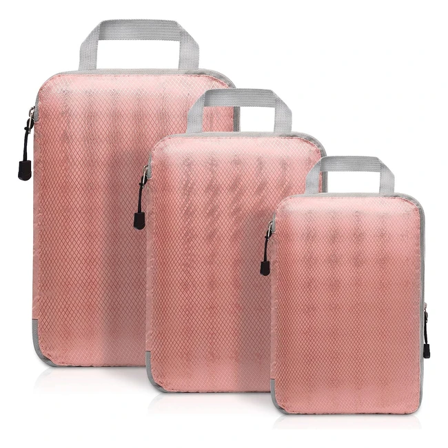 Packing Cubes Meowoo 3 en 1 Set Rosa - Organizador de Maleta Viaje