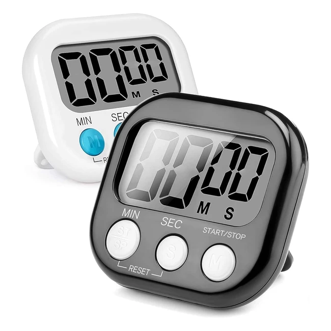 Timer da cucina divertenti con magnetico e supporto - Timer digitale per cucina, studio, lavoro, palestra - 2 pezzi