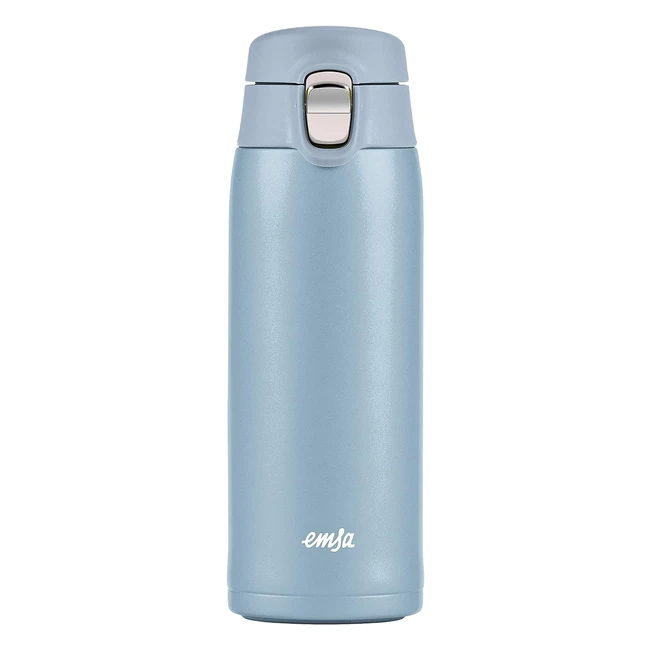 Emsa N21518 Travel Mug Light Isolierbecher - 04L - Extraschlankes Format - 8h Heiß16h Kalt - Eisblau