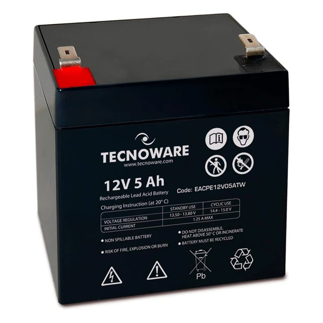 Batterie tanche 12V 5Ah pour onduleur vidosurveillance et alarme - Tecnowar