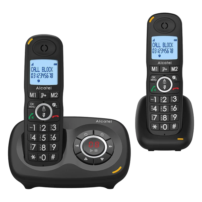 Téléphone sans fil Alcatel XL595 B Voice Duo avec répondeur, grand écran et fonction blocage d'appels