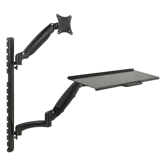 vivo Black Sit-Stand Wall Mount Workstation for Screens up to 27 inches - Standsit1k