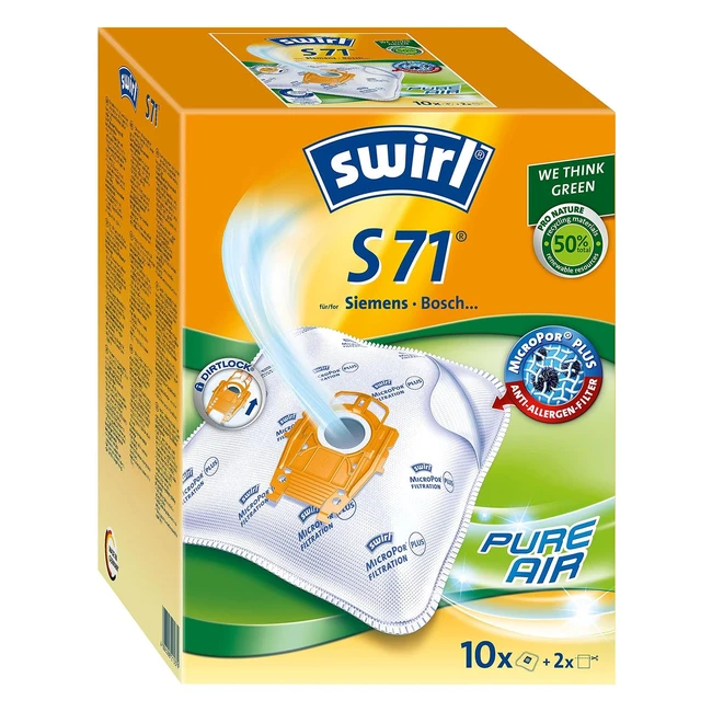 Swirl S 71 Micropor Plus Siemens Bosch Bigpack - Filtert 99,99% Hausstaub und Allergene