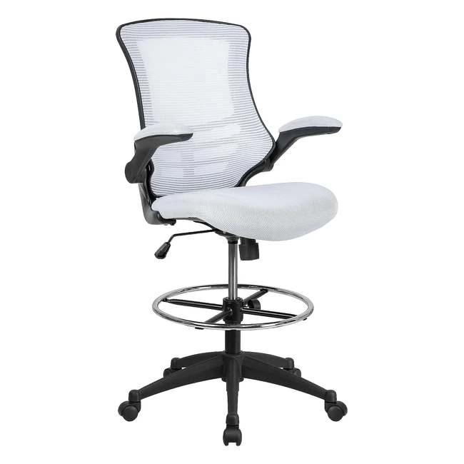 Flash Furniture Drafting Chair 6477 x 6223 x 12891 cm - Ergonomic Features, Breathable Back, Adjustable Height - Buy Now!