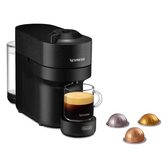 Nespresso DeLonghi ENV90B Vertuo Pop Kaffeekapselmaschine, 4 Tassengrößen, Centrifusiontechnologie, inkl. Willkommenspaket, 1350W, Liquorice Black