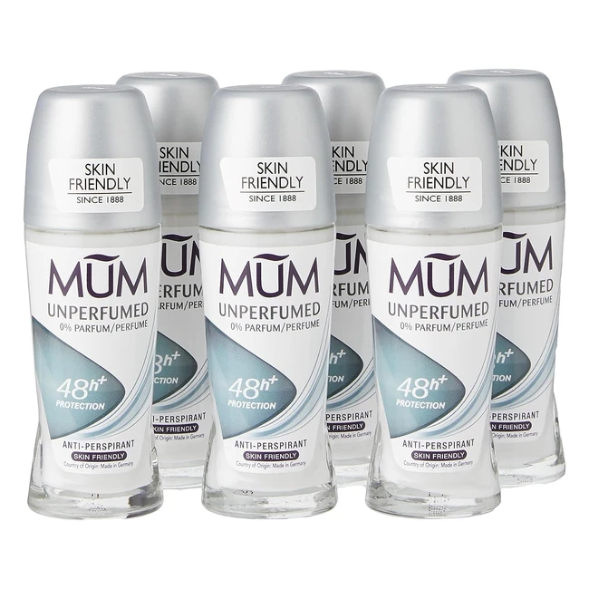 Mum Unperfumed Soft 48 Hours+ Protection Antiperspirant 50ml - Pack of 6