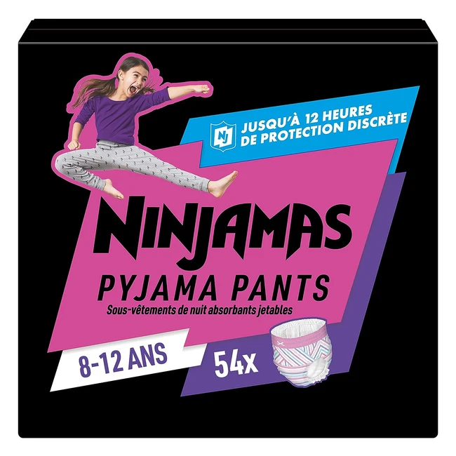 Pampers Ninjamas Couchesculottes pour Pipi au Lit - Taille 8-12 ans - 27-43kg - 