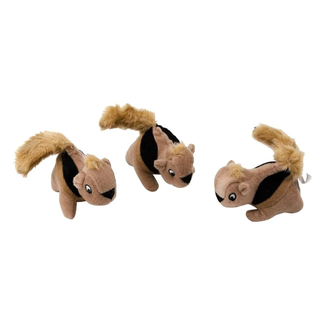 Outward Hound Squeakin Squirrels Plush Replacement Dog Toys - 3 Pack