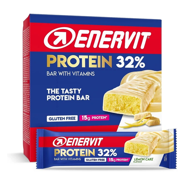 Enervit 12 Barrette Proteiche 27 Gusto Lemon Cake 45g - Con Vitamina D e B6 - Senza Glutine