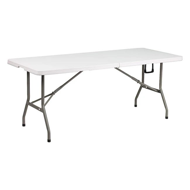 Tavolo Pieghevole Flash Furniture in Metallo e Plastica, Bianco, 18288 x 762 x 7366 cm