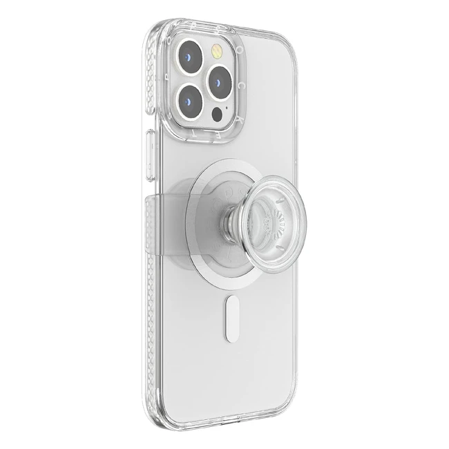 Popsockets PopCase for iPhone 13 Pro Max - Repositionable PopGrip Slide, Swappable Top - Clear