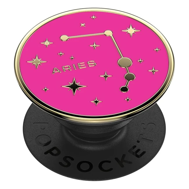 Popsockets PopGrip Expanding Stand and Grip - Enamel Zodiac Aries - Reference: XYZ123 - Secure Grip, One-Handed Texting, Handsfree Viewing