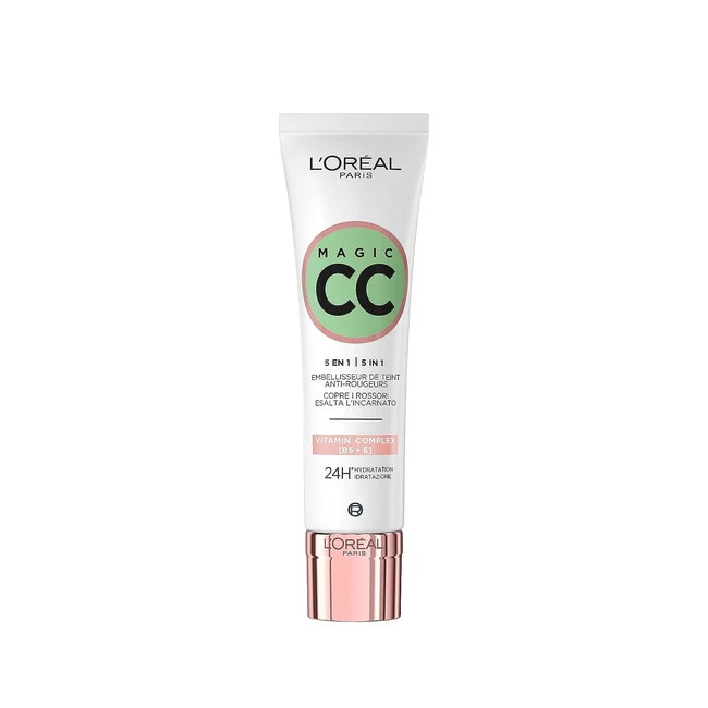 Loreal Paris Antiredness Cream - 24h Feuchtigkeit & optimierte Hautfarbe - Magic CC Complexion Optimiser - 1x30ml