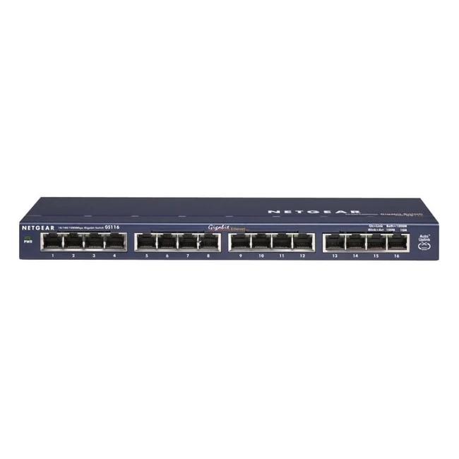 Netgear GS116GE Switch 16 Port Gigabit Ethernet LAN Switch Plug&Play Netzwerk Switch