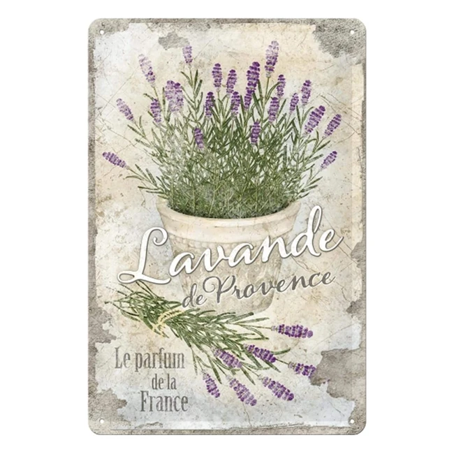 Placa decorativa metálica NostalgicArt Lavande de Provence 20x30 cm