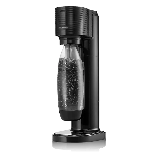 Sodastream Gaia Wassersprudler mit CO2-Zylinder und 1 x 1 Liter spülmaschinenfeste Kunststoffflasche, Höhe 44 cm, schwarz