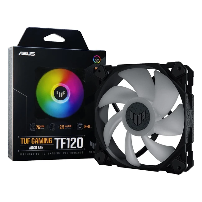 ASUS TUF Gaming TF120 ARGB Chassis Fan 3 Pack - 3Pin Customizable LEDs Advance