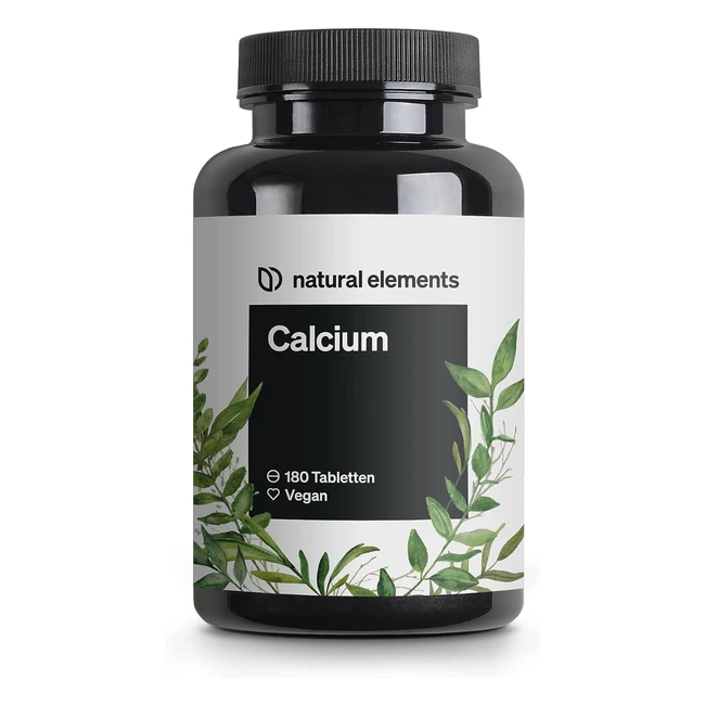 Calcium Tabletten 800 mg Calciumcarbonat pro Tagesdosis - 180 Tabletten für 3 Monate - Vegan, hochdosiert, ohne unerwünschte Zusatzstoffe - Hergestellt in Deutschland - Laborgeprüft