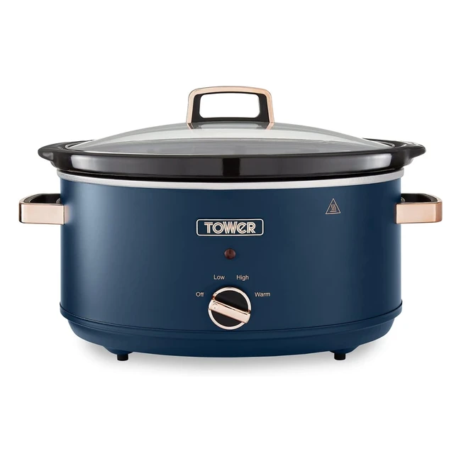 Tower T16043MNB Cavaletto 65L Slow Cooker | 3 Heat Settings | Cool Touch Handles