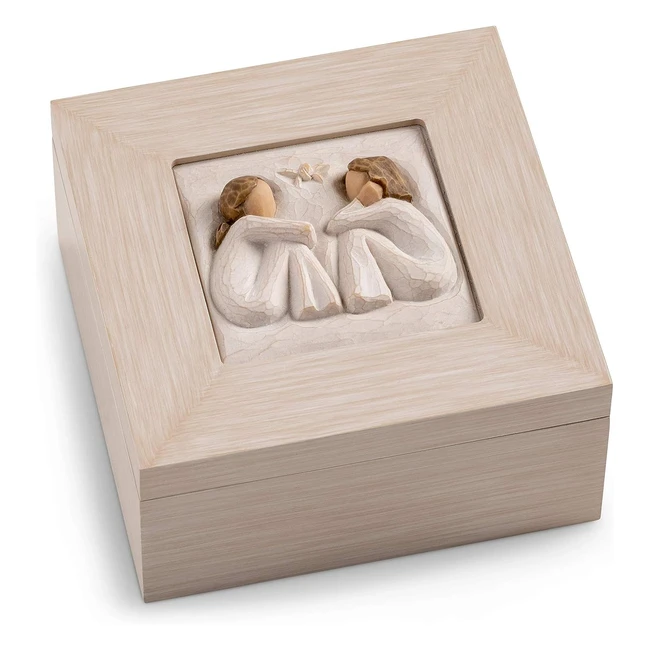 Willow Tree Friendship Music Box - Handpainted Cream Wood Box - Vivaldis La Pri
