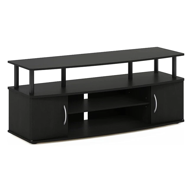 Furinno Jaya Large Entertainment Center TV Stand - Holds up to 55 inch TV - Blac