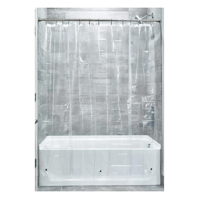 iDesign Clear Shower Curtain - Mould-Proof PEVA - 183x183 cm - 18300 x 18300 cms