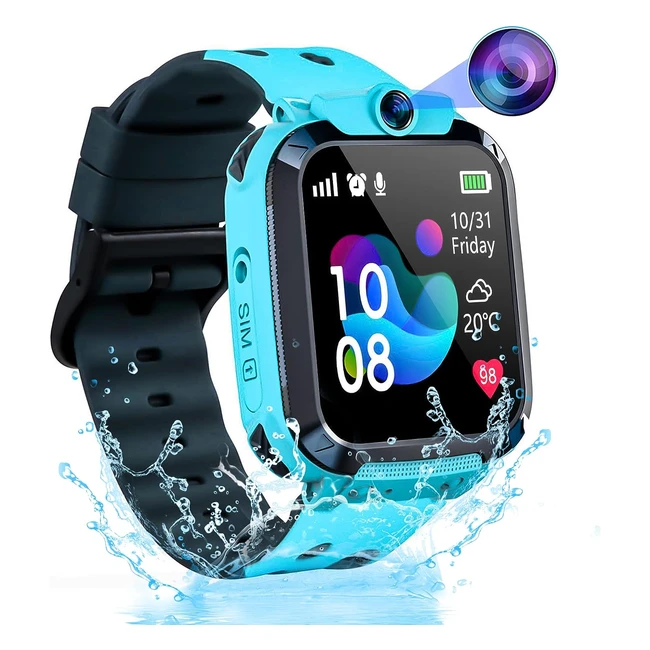 Reloj GPS Niños Smartwatch con Llamadas IP68 - Resistente al agua - Pantalla táctil - Juego Música - Regalo Estudiante