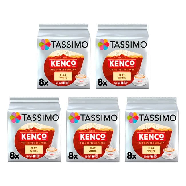 Tassimo Kenco Flat White Coffee Pods x8 - Pack of 5 - Total 40 Drinks