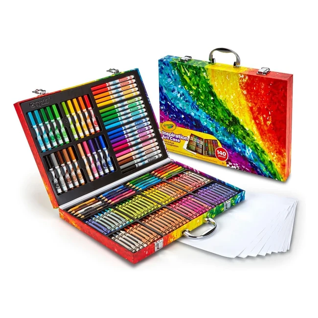 Crayola Coffret Coloriage - 140 Crayons  15 Feuilles Blanches -  partir de 5 