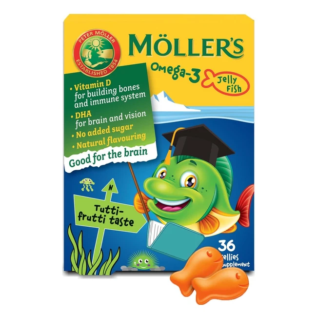 Mollers Omega 3 Enfants - Huile de Poisson avec DHA et EPA - Sans Gluten Lactos
