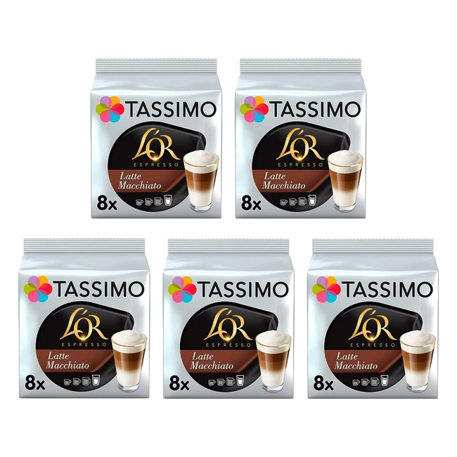 Tassimo Lor Latte Macchiato Coffee Pods x8 - Pack of 5 - Total 40 Drinks