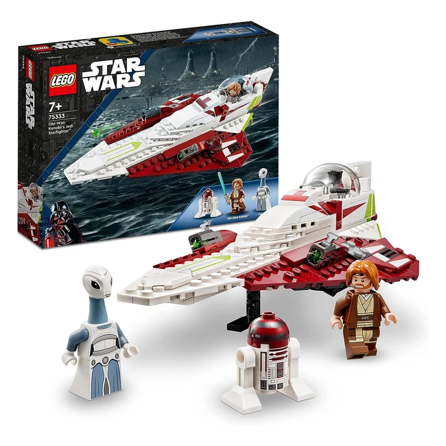 LEGO 75333 Star Wars Obiwan Kenobis Jedi Starfighter - Bauspielzeug mit Taun We Droidenfigur und Lichtschwert - Angriff der Klonkrieger Set
