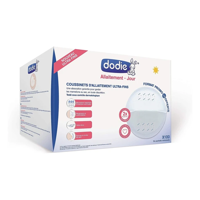 Dodie Slim Protector de Lactancia Diurno 100 Unidades - Absorcin Mxima Anti