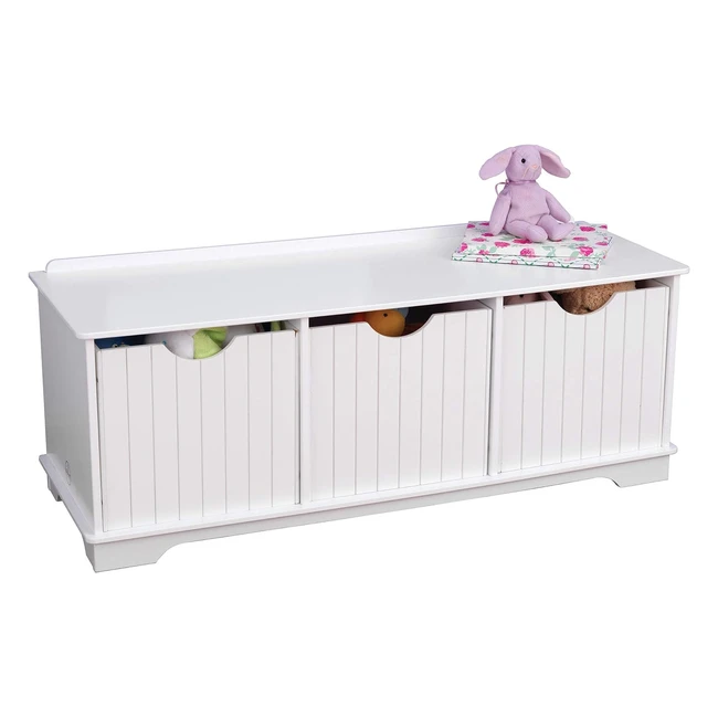 Kidkraft Panca Contenitore Nantucket Bianco - 3 Cassetti - Mobili per Cameretta e Sala Giochi - Ref. 14564