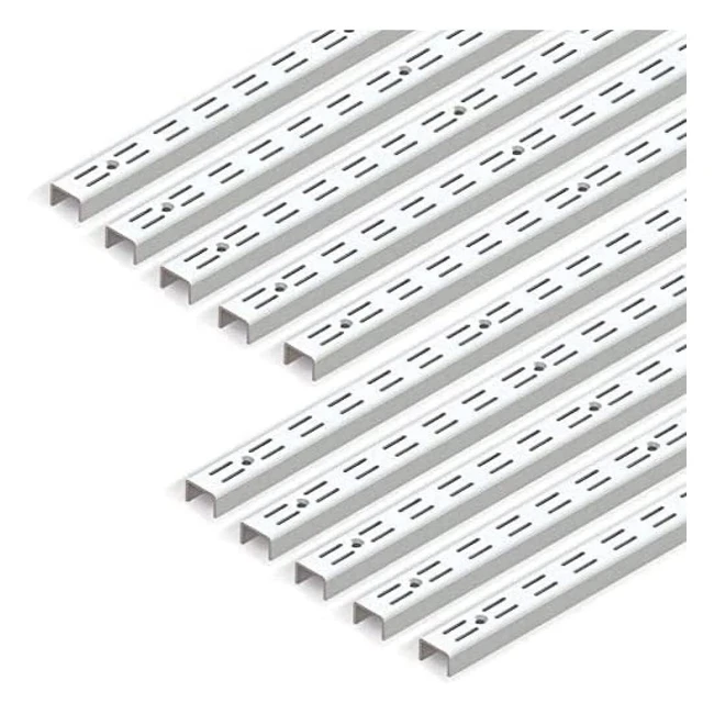 Emuca Twin Slot Wall Rail Grid 32mm - White - L951mm - Set of 10 - Flexible & Functional