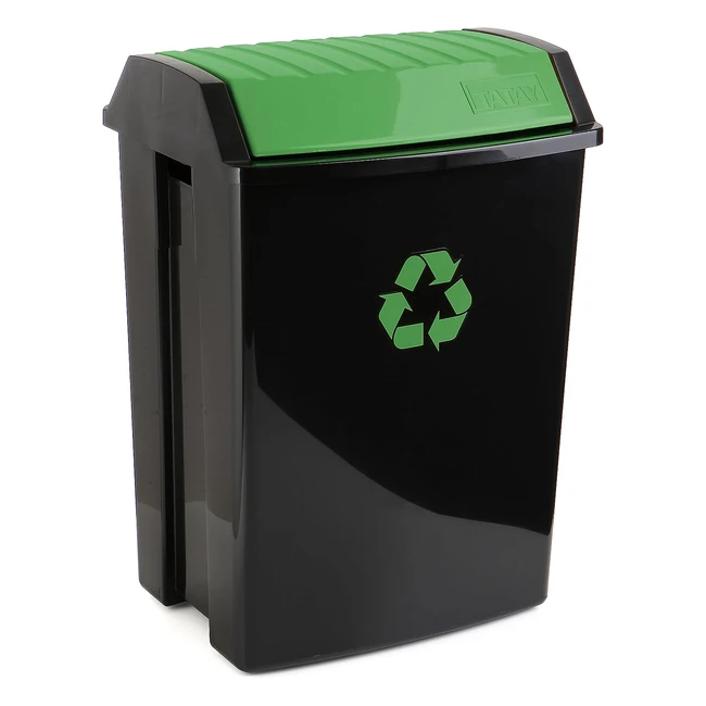 Tatay 50L Recycling Bin - Swing Lid BPA Free Solar Protection Green