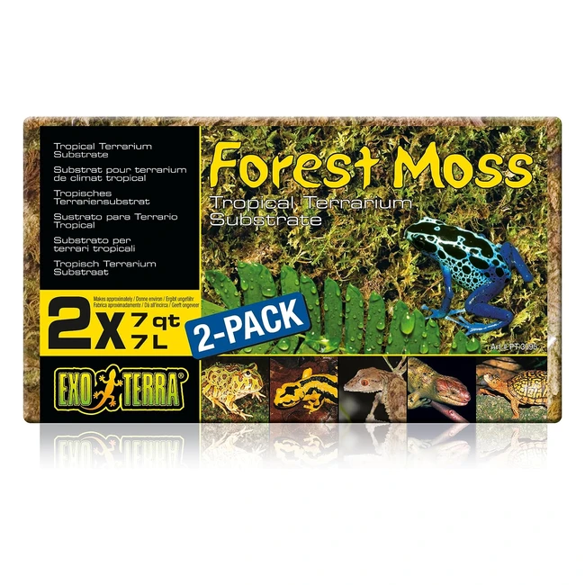 Exo Terra Forest Moss - 100% natürliches Moos für tropische Terrarien - 7L Packung (2 Stück)