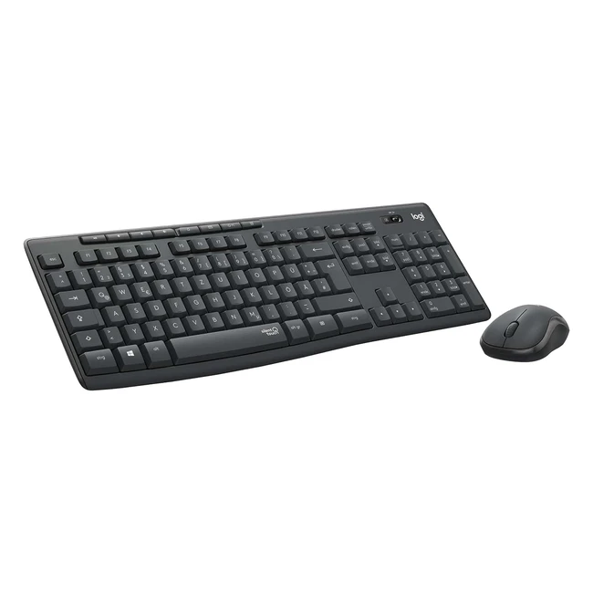 Logitech MK295 Wireless Tastatur Maus Set, leise Touch-Technologie, Shortcut-Tasten, optischer Leitfaden, Nano-USB-Empfänger, verzögerungsfreie kabellose Verbindung, QWERTZ-Layout, schwarz