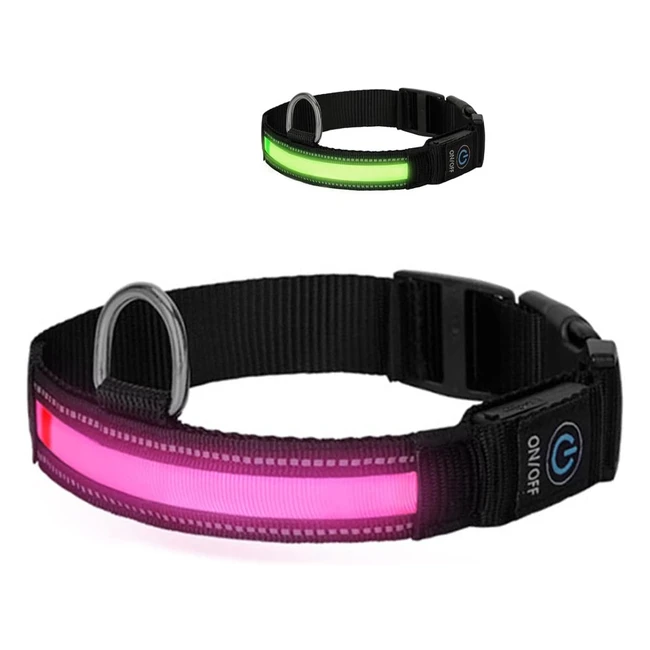 Collier pour chien LED rechargeable Nobleza - Visibilité et sécurité - Tailles ajustables