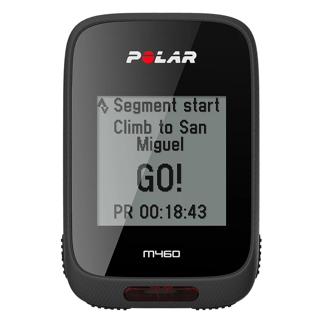 Compteur vélo GPS intégré Polar M460 noir - Contrôle vitesse, distance, altitude - Strava Live Segments - Notifications smartphone