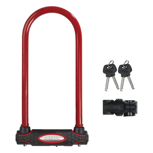 Master Lock Heavy Duty Bike D Lock - Universal Mounting Bracket - Red - 8195EURDPROLWR
