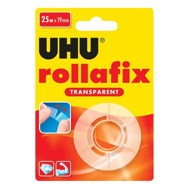 UHU Rollafix Trasparente Ricarica 25mt BL - Nastro adesivo super resistente