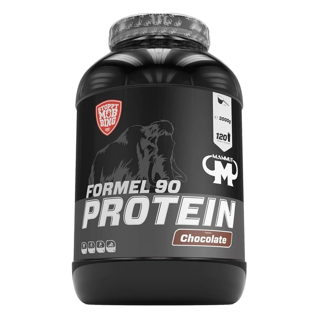Mammut Formula 90 Protein Schokolade für Protein Shake - 4-Komponenten Protein (Sojamilch, Molke, Ei) - 3000 g Glas