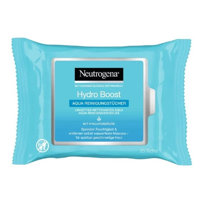 Neutrogena Hydro Boost Aqua Reinigungstücher, sanfte Reinigung mit Hyaluronsäure und Glycerin, 6 x 25 Tücher