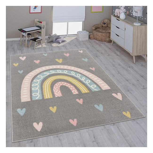 Tappeto Paco Home per Bambini - Design Gioioso - Dimensione 133x190 cm - Colore Grigio