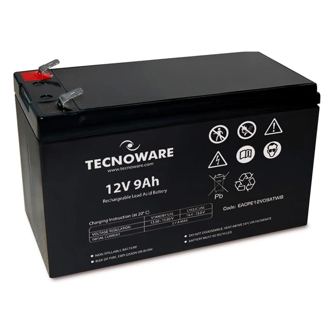 Batterie tanche 12V 9Ah pour onduleur vidosurveillance et alarme - Tecnowar