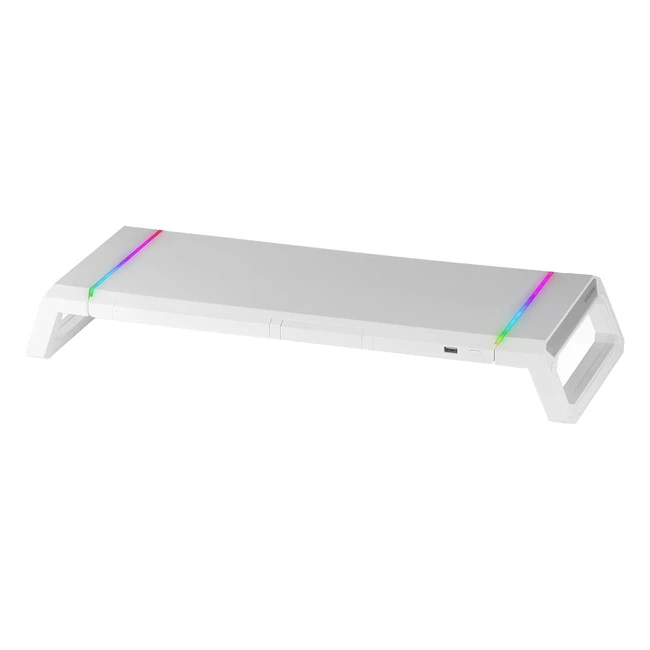 Soporte Monitor RGB Chroma MGSOne Blanco - Ajustable - USB 2.0 - Mars Gaming