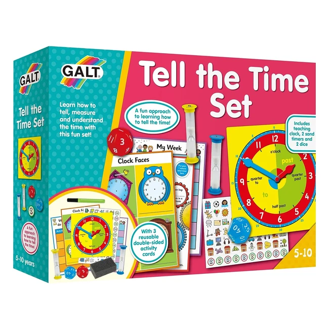 Galt Toys Tell the Time Set - Learn to Tell the Time Clock - Ages 5+
